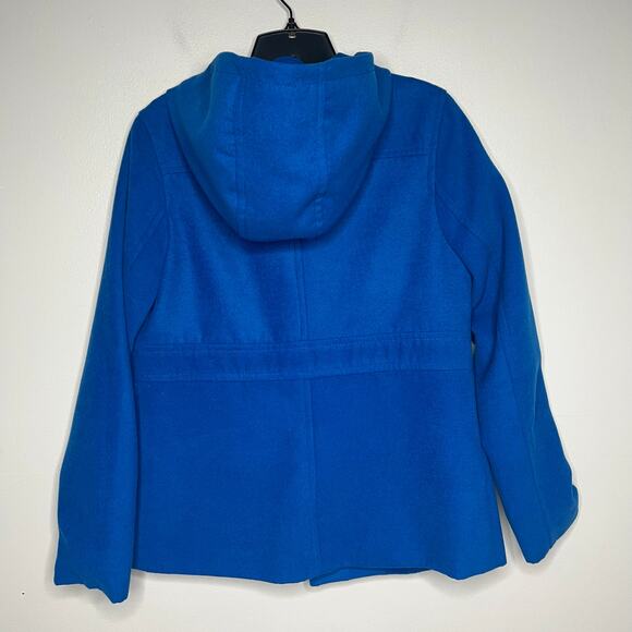 Old Navy Royal Blue Coat Women’s M Toggle Button Peacoat Hood Preppy Nautical - Picture 6 of 10